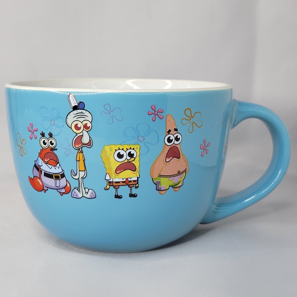 SpongeBob, Patrick, Squidward, Mr. Krabs 24 Oz. Mug For Coffee, Tea, Soup, NEW